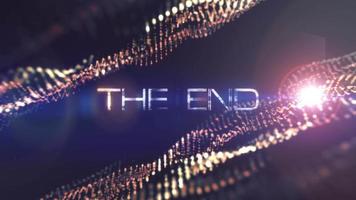 The End neon glow text Science technology abstract video