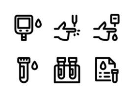Simple Set of Diabetes Vector Line Icons