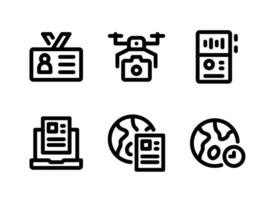 Simple Set of News Journal Vector Line Icons