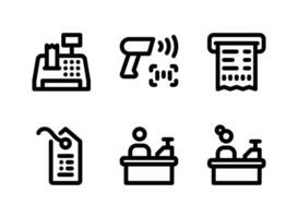 Simple Set of Supermarket Vector Line Icons