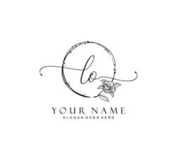 Initial LO beauty monogram and elegant logo design, handwriting logo of initial signature, wedding, fashion, floral and botanical with creative template. vector