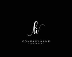 Initial LI beauty monogram and elegant logo design, handwriting logo of initial signature, wedding, fashion, floral and botanical with creative template. vector