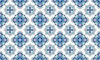 Ethnic Abstract Background cute blue indigo geometric tribal ikat folk Motif Arabic oriental native pattern traditional design,carpet,wallpaper,clothing,fabric,wrapping,print,batik,folk,knit,vector vector