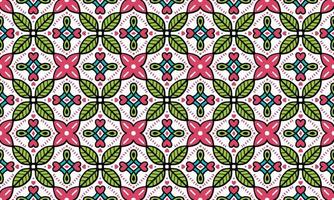 Abstract cute color flower leaf Motif geometric tribal ethnic ikat folklore  oriental native pattern traditional design for background,carpet,wallpaper,clothing,fabric,wrapping,print,stripe vector