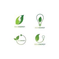 icono de vector de plantilla de logotipo de energía ecológica