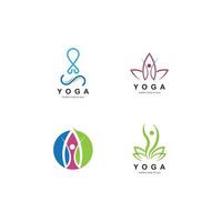 Meditation yoga logo template vector