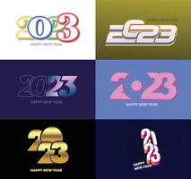 Big Set of 2023 Happy New Year logo text design 2023 number design template vector