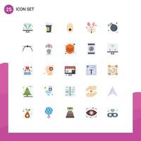Set of 25 Modern UI Icons Symbols Signs for meteor comet gesture bomb easter Editable Vector Design Elements