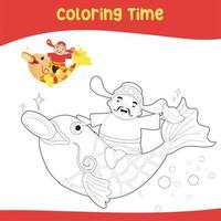 Coloring Sheet with Chinese New Year Theme vector