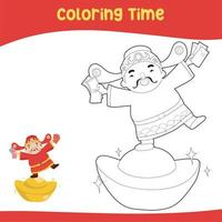 Coloring Sheet with Chinese New Year Theme vector