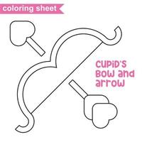Educational printable coloring worksheet. Valentine theme. Vector outline for coloring page.