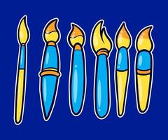 Set of paintbrush cartoon vector illustration