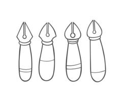 Pen set with hand drawn sketch and outline style vector