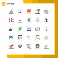 Set of 25 Modern UI Icons Symbols Signs for love presentation circle business nature Editable Vector Design Elements