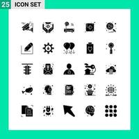Stock Vector Icon Pack of 25 Line Signs and Symbols for search engine share electronic network direction Editable Vector Design Elements