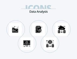 Data Analysis Glyph Icon Pack 5 Icon Design. timeline. digital. server. database. server vector