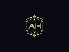Initial Ah Logo Icon, Unique Ah Luxury Letter Logo Design vector