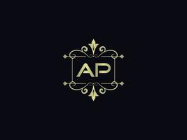 Initial Ap Logo Icon, Unique Ap Luxury Letter Logo Design vector