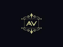 Initial Av Logo Icon, Unique Av Luxury Letter Logo Design vector