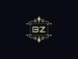 Letter Bz Logo Icon, Initial Bz Luxury Logo Letter Vector