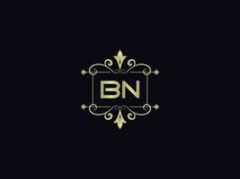 Letter Bn Logo Icon, Initial Bn Luxury Logo Letter Vector