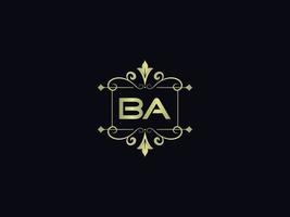 Letter Ba Logo Icon, Initial Ba Luxury Logo Letter Vector