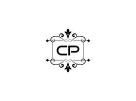 imagen del logotipo cp creativo, diseño de carta de lujo monograma cp vector