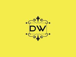 icono de logotipo dw colorido, logotipo de letra de lujo dw minimalista stock vector