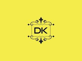 icono de logotipo dk colorido, logotipo de letra de lujo dk minimalista stock vector