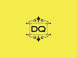 icono de logotipo dq colorido, logotipo de letra de lujo dq minimalista stock vector