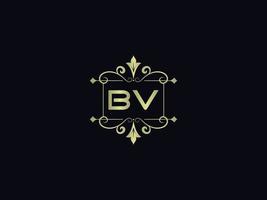 Letter Bv Logo Icon, Initial Bv Luxury Logo Letter Vector