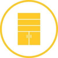 Cupboard with Shelves Vector Icon