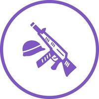 Gun and Helmet Vector Icon