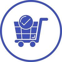 Shopping Cart Glyph Round Circle Icon vector
