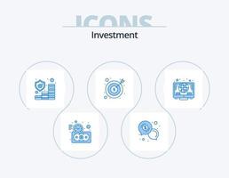 Investment Blue Icon Pack 5 Icon Design. finance. business. dollar. banking. money vector