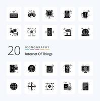 20 Internet Of Things Solid Glyph icon Pack like online home iot wifi machine vector