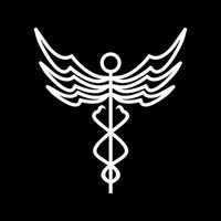 Beautiful Caduceus vector line icon