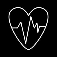 Heart ECG vector line icon