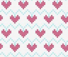 Knitted heart seamless pattern background vector illustration
