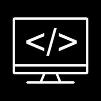 Beautiful Coding on screen vector line icon
