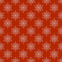 A pattern of snowflakes on a terracotta background in a linear style. Vector illustration.
