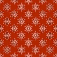 A pattern of snowflakes on a terracotta background in a linear style. Vector illustration.