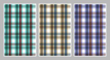 Tartan cage. Set of colored patterns. vector