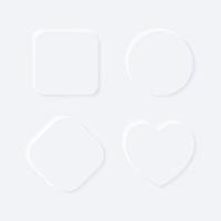 A set of buttons for the interface. square, rhombus, circle and heart. vector