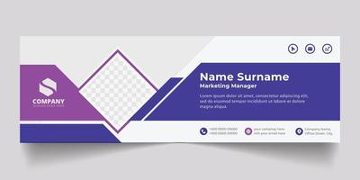 Corporate Email signature modern template design. Emailers personal business minimalist personal web social media banner. vector