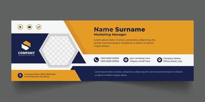 Corporate Email signature modern template design. Emailers personal business minimalist personal web social media banner. vector