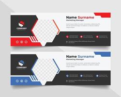 Corporate Email signature modern template design. Emailers personal business minimalist personal web social media banner. vector