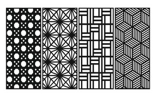 Decorative floral patterns, geometric template for cnc laser cutting vector