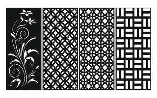 Decorative floral patterns, geometric template for cnc laser cutting vector