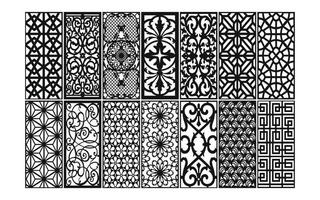 Decorative floral patterns, geometric template for cnc laser cutting vector